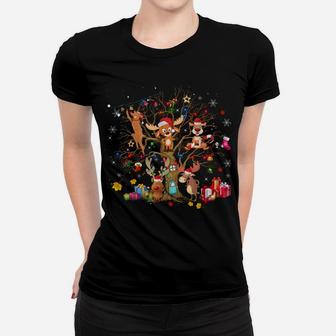 Mooses Santa Hat Christmas Tree Ornament Funny Christmas Sweatshirt Women T-shirt | Crazezy AU
