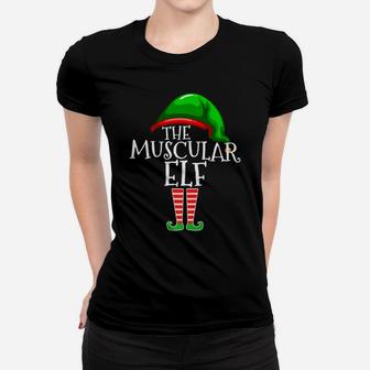 Muscular Elf Group Matching Family Christmas Gifts Workout Women T-shirt | Crazezy DE