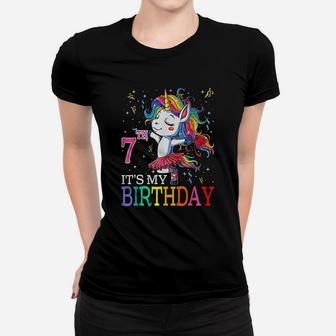 My 7Th Birthday Unicorn 7 Year Old Women T-shirt | Crazezy