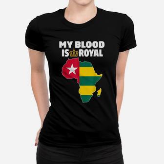My Blood Is Royal With Togo Flag In Africa Map Women T-shirt | Crazezy
