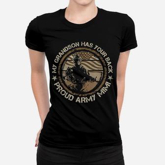 My Grandson Has Your Back Proud Army Mimi Military Family Women T-shirt | Crazezy CA