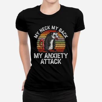 My Neck My Back My Anxiety Attack Opossum Sunset Vintage Women T-shirt | Crazezy CA