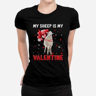 My Sheep Is My Valentine Apparel Animals Women T-shirt - Monsterry UK