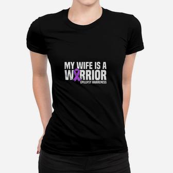 My Wife Is A Purple Ribbon Women T-shirt | Crazezy