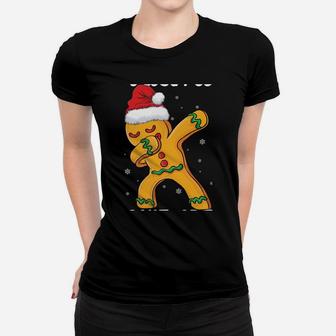 Nana's Christmas Cookie Baking Team Dabbing Gingerbread Man Sweatshirt Women T-shirt | Crazezy