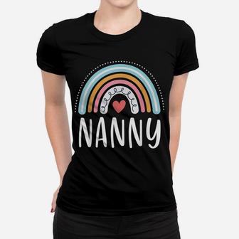 Nanny Gifts For Grandma Family Rainbow Graphic Women T-shirt | Crazezy