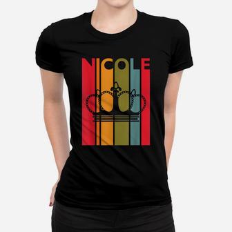 Nicole Gift Idea For Girls Women First Name Vintage Nicole Women T-shirt | Crazezy UK