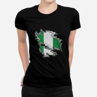 Nigeria Rip Out Flag Women T-shirt | Crazezy