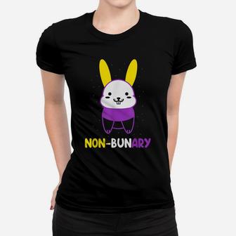 Non-Bunary Non Binary Genderqueer Pride Flag Bunny Women T-shirt | Crazezy