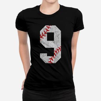 Number 9 Vintage 9Th Birthday Baseball Lover 9 Years Old Women T-shirt | Crazezy