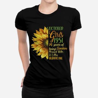 October 1951 Sunflower Girl October 1951 70Th Birthday Gifts Women T-shirt | Crazezy