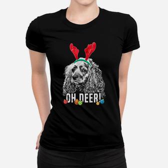 Oh Deer Funny Cocker Spaniel Xmas Women T-shirt | Crazezy AU