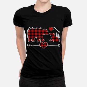Oma Bear Christmas Pajama Red Plaid Buffalo Family Gift Women T-shirt | Crazezy AU