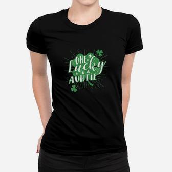 One Lucky Auntie Irish Shamrock St Patricks Day Women T-shirt - Thegiftio UK