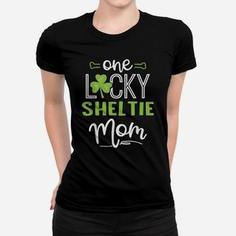 One Lucky Sheltie Dog Mom Shirt St Patricks Day Women T-shirt | Crazezy UK