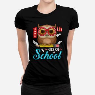 Owl 100Th Day Of School Kids Teacher Student Women T-shirt | Crazezy UK