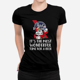 Pabst-Blue-Ribbon-Its-The-Most-Wonderful-Time-For-A-Beer Women T-shirt - Monsterry
