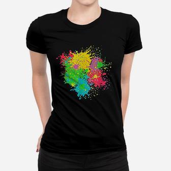 Paint Splashes Splatter Abstract Colourful Design Women T-shirt | Crazezy AU