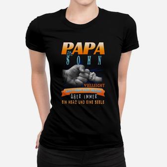 Papa und Sohn Partnerlook Frauen Tshirt, Herz und Seele Design - Seseable