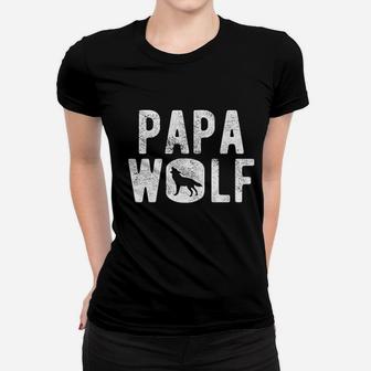 Papa Wolf Camping Pack Women T-shirt | Crazezy
