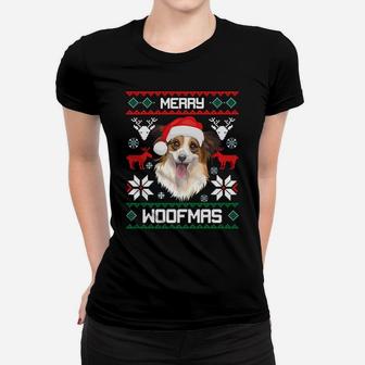 Papillon Merry Woofmas Gift For Christmas Dog Xmas X-Mas Sweatshirt Women T-shirt | Crazezy UK