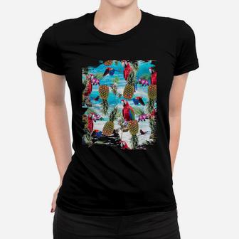 Parrot Pineapple, Palm Flower, Beach Women T-shirt | Crazezy