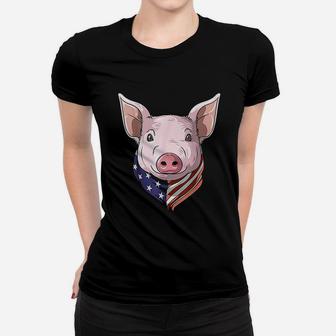 Patriotic Pig American 4Th Of July Pig Usa American Flag Women T-shirt | Crazezy UK