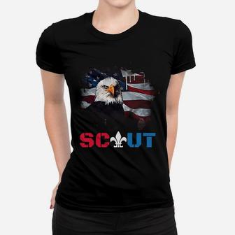 Patriotic Scout Boy Girl Scouting Lover Us Flag Eagle Sweatshirt Women T-shirt | Crazezy