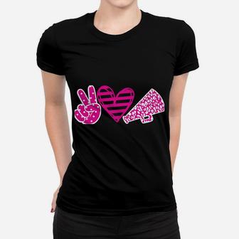 Peace Love Cheer Cheerleader Teen Girls Funny Cheerleading Women T-shirt | Crazezy UK