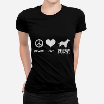 Peace Love Cocker Spaniel Women T-shirt | Crazezy AU
