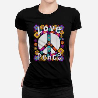 Peace Sign Love Shirt 60S 70S Tie Dye Hippie Costume Gift Women T-shirt | Crazezy