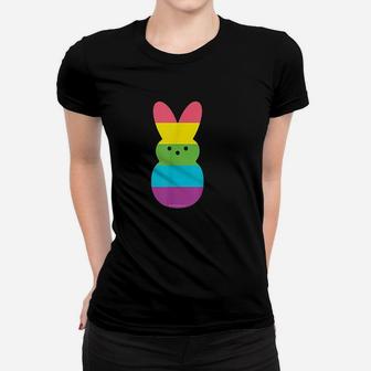 Peeps Rainbow Striped Bunny Peep Women T-shirt | Crazezy UK