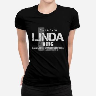 Personalisiertes Linda Ding-Frauen Tshirt – Schwarzes Statement-Frauen Tshirt mit Namen - Seseable