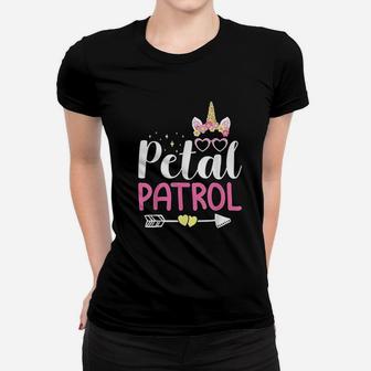 Petal Patrol Flowers Unicorn Women T-shirt | Crazezy