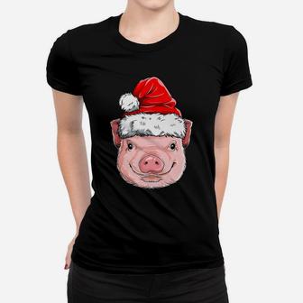 Pig Christmas Santa Hat Xmas Farmer Boys Kids Girls Farm Women T-shirt | Crazezy AU