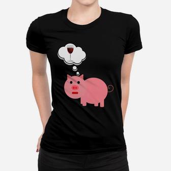 Pig Dreaming Of Wine Quality Women T-shirt - Thegiftio UK