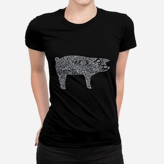 Pig Livestock Show Mandala Swine Pork Stock Show Women T-shirt - Thegiftio UK