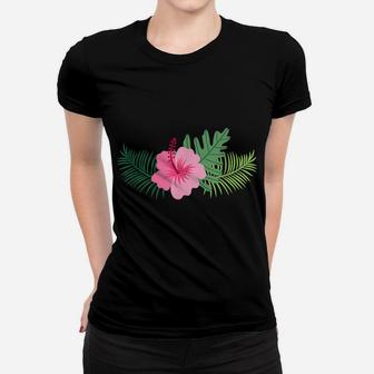 Pink Hibiscus Flower Men Women And Kids Styles Women T-shirt | Crazezy DE