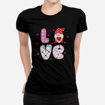 Pink Love Heart Gnomes For Valentines Day Happy Valentines Day Women T-shirt - Seseable