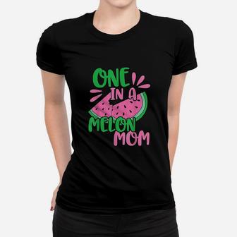 Pink One In A Melon Mom Watermelon Women T-shirt | Crazezy
