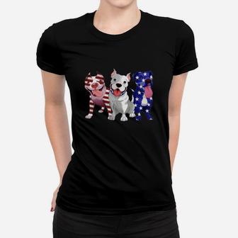 Pitbull American Flag 4th Of July Day Pitbull Lovers Shirt Women T-shirt - Thegiftio