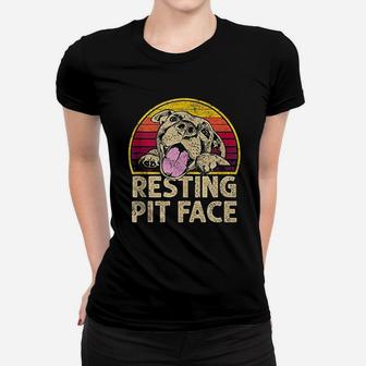 Pitbull Resting Pit Face Women T-shirt | Crazezy