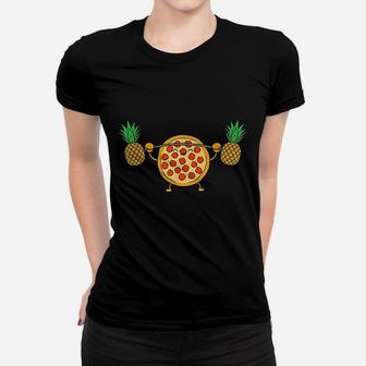 Pizza Lifting Pineapple Funny Food Squat Barbell Women T-shirt | Crazezy DE