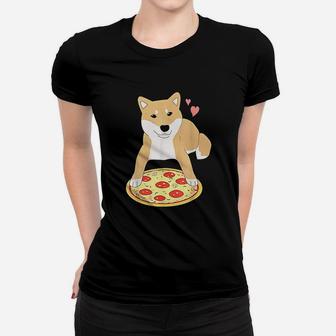 Pizza Shiba Inu Dog Hearts Doggo Meme Women T-shirt | Crazezy UK