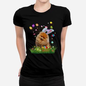 Pomeranian Pet Dog Hunting Egg Tree Bunny Easter Day Women T-shirt | Crazezy DE