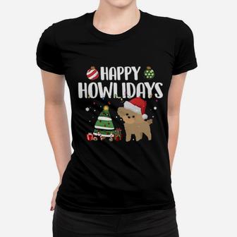 Poodle Dog Noel Reindeer Dance Xmas Tree Women T-shirt - Monsterry CA