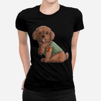 Poodle I Love Mom Tattoo Dog Shirt Funny Mother's Day Gift Women T-shirt | Crazezy DE