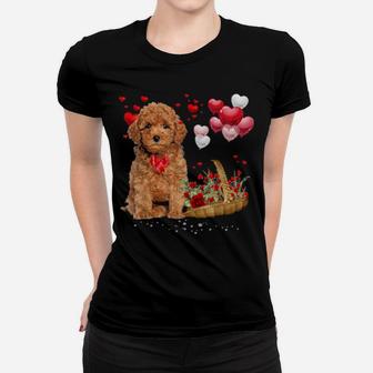 Poodle Valentines Day Heart Dog Boys Love Women T-shirt - Monsterry