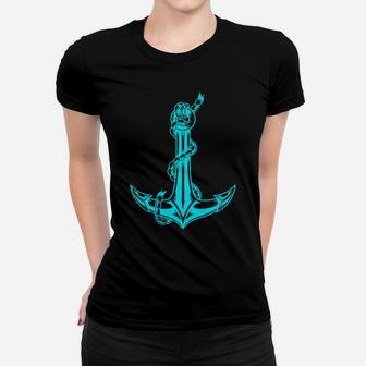 Preppy Nautical Boat Anchor With Chain Vintage Distressed Women T-shirt - Monsterry