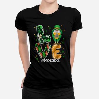 Preschool Love Gnome Shamrock Irish Teacher St Patrick Day Women T-shirt | Crazezy CA